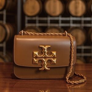 NEW Tory Burch Eleanor Moose Brown Small Convertible Shoulder/Crossbody Bag